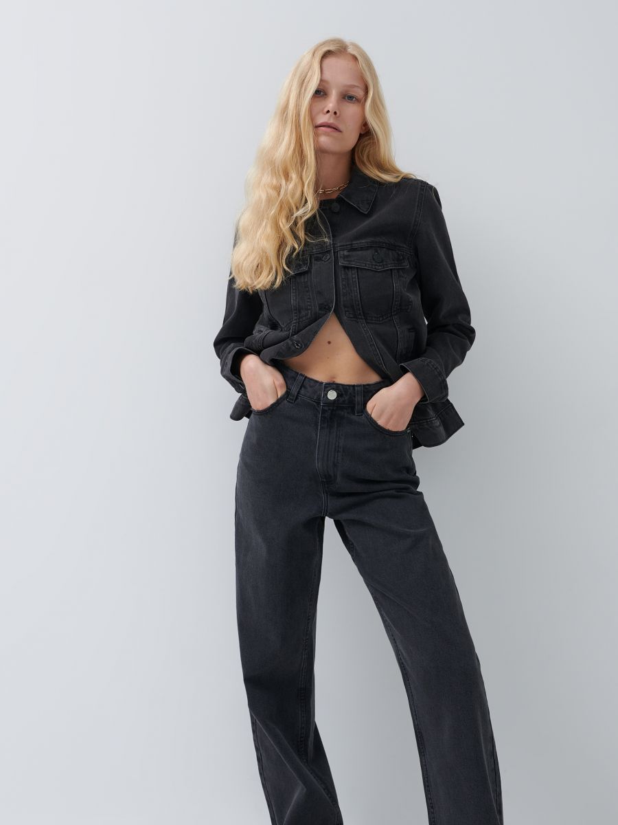 tapered denim jacket