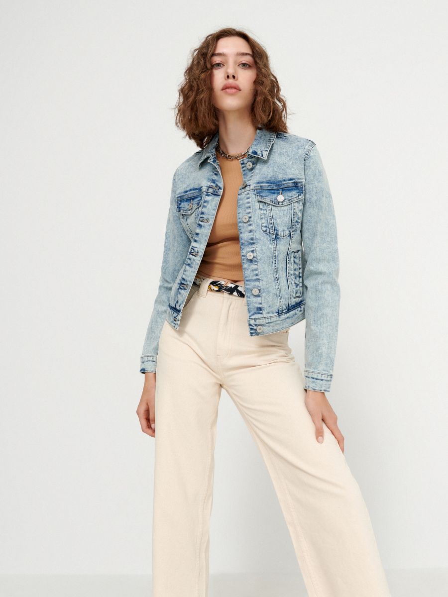Denim jacket with wash effect, HOUSE 