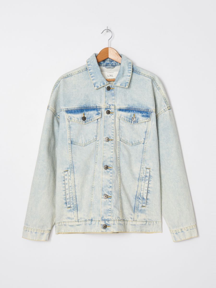 washed blue denim jacket