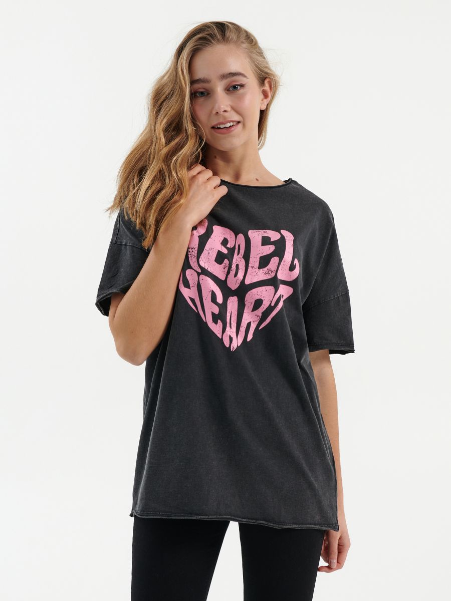 Oversized T-shirt Rebel Heart, HOUSE 