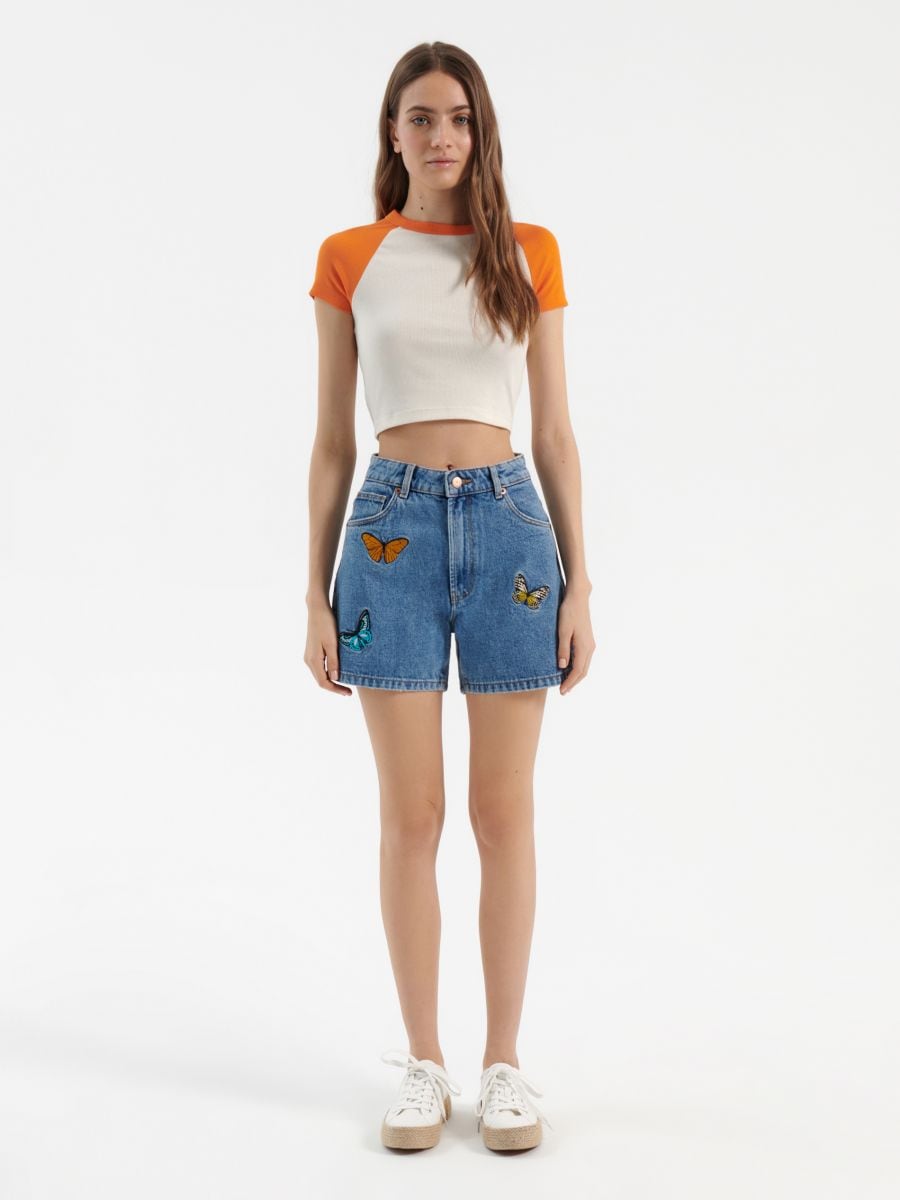 High waist denim shorts, HOUSE, 9407L-57J