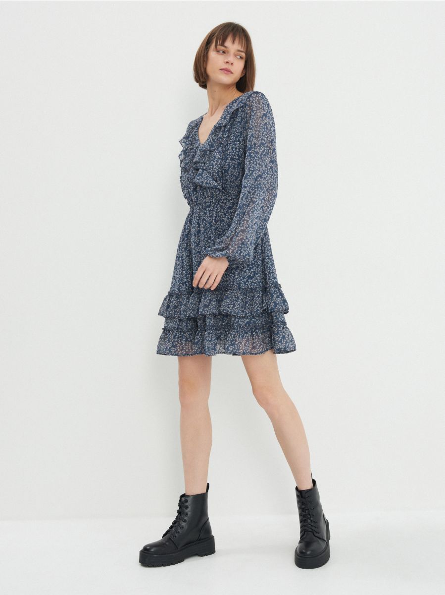 multicolor wrap dress