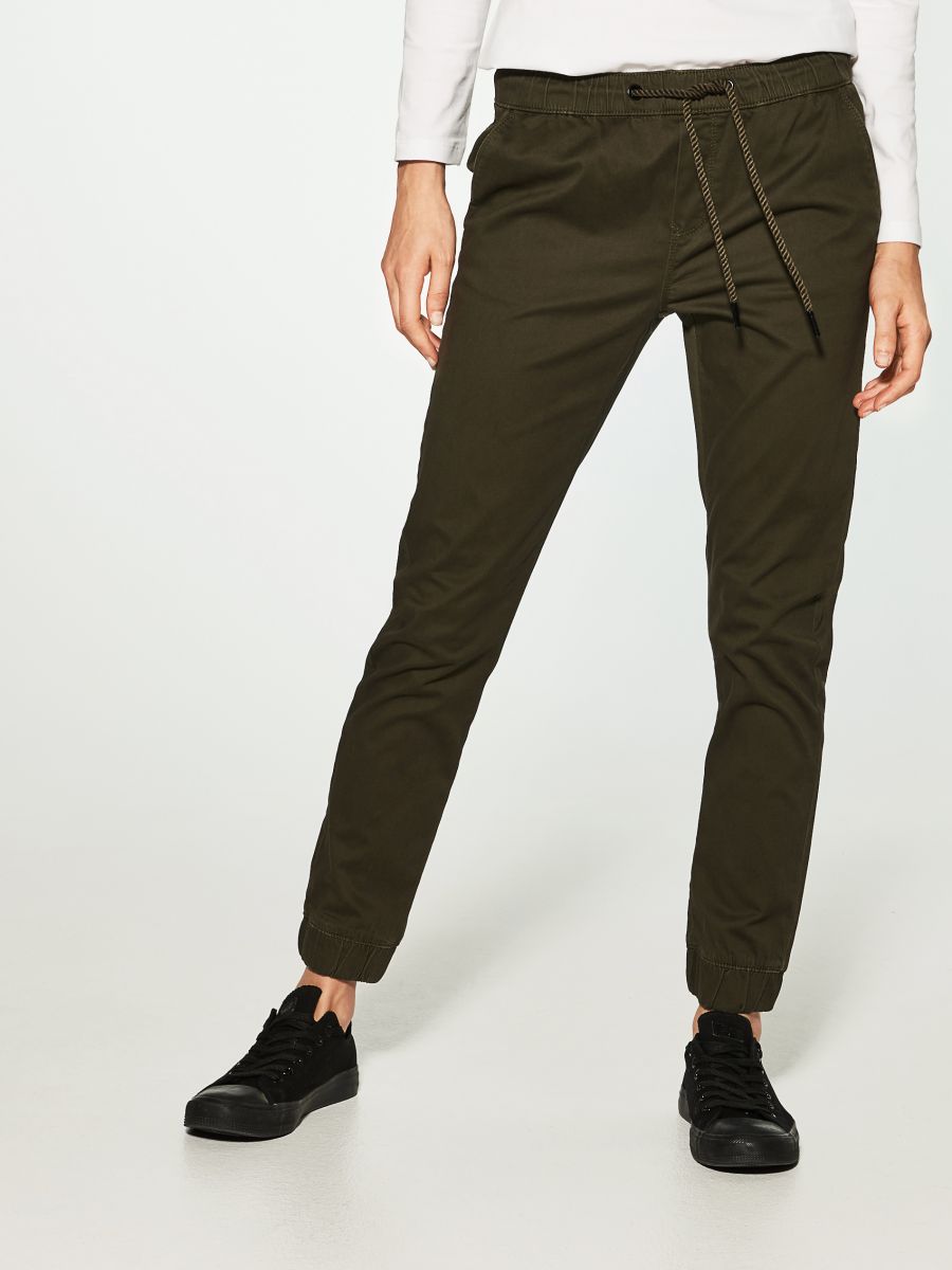 khaki jogger trousers