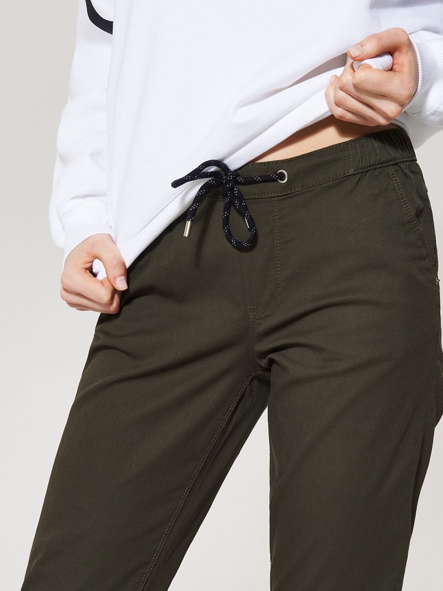 drawstring joggers in twill