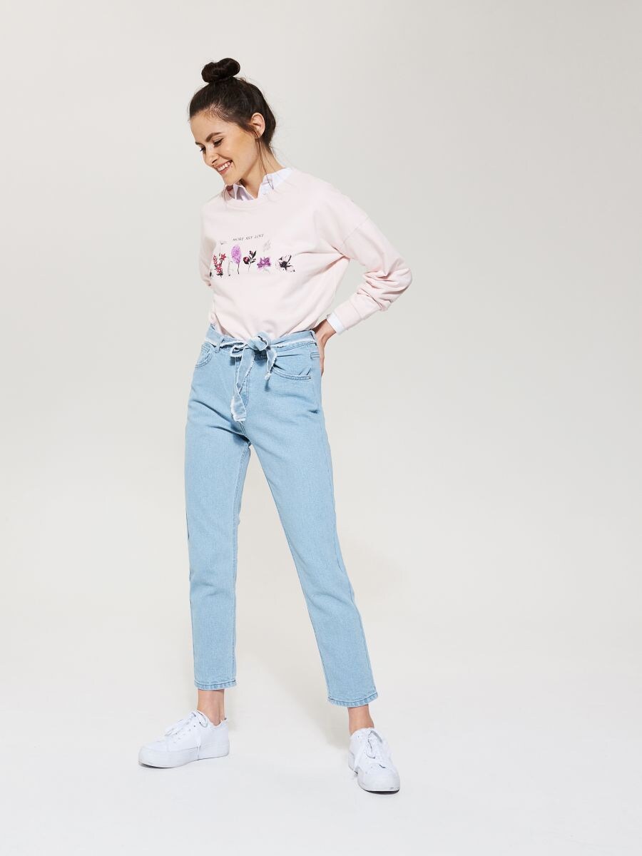 straight fit high waist jeans