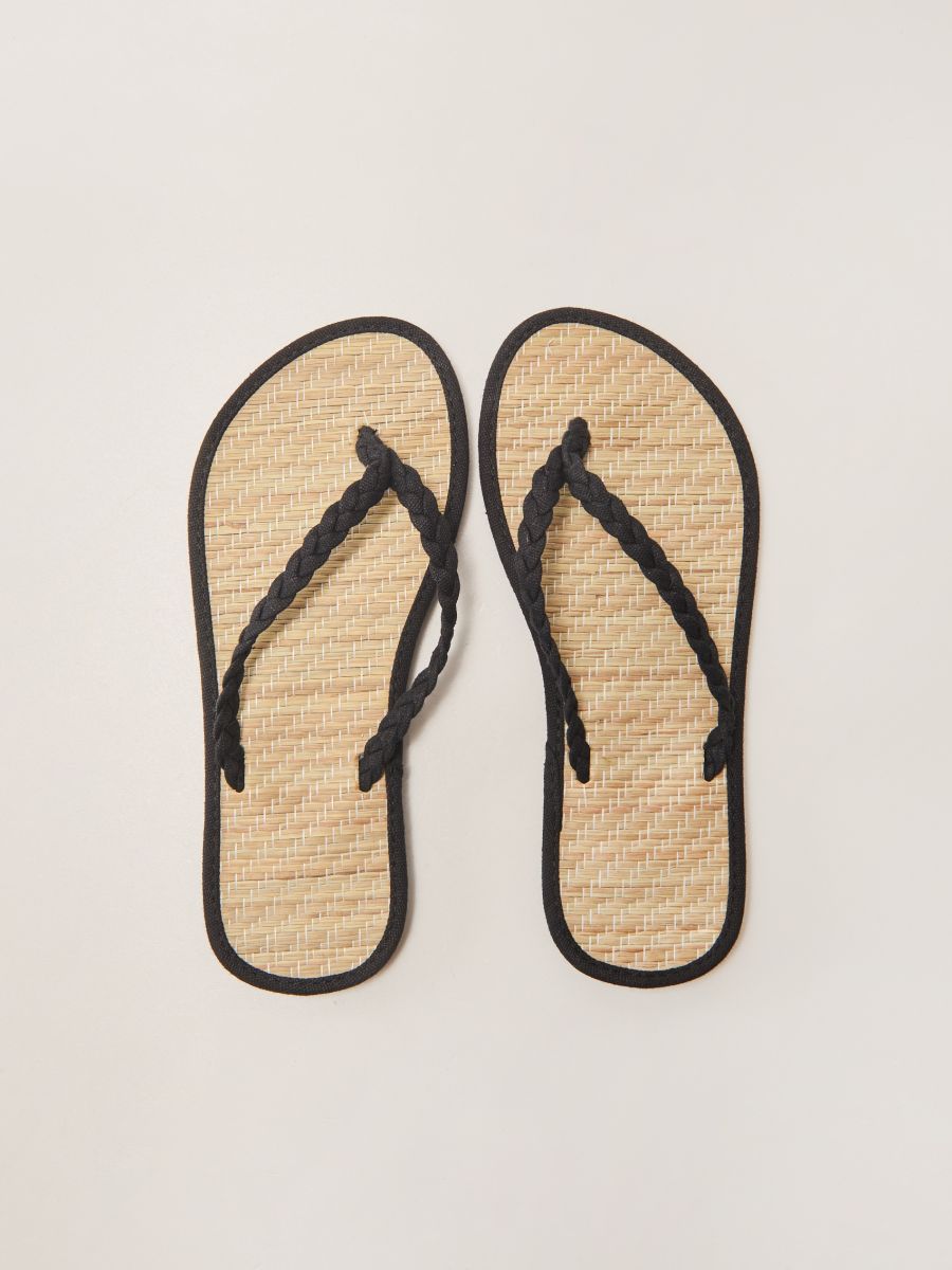 straw flip flops