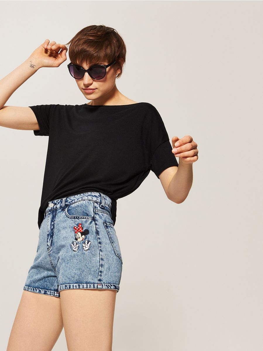 minnie mouse denim shorts