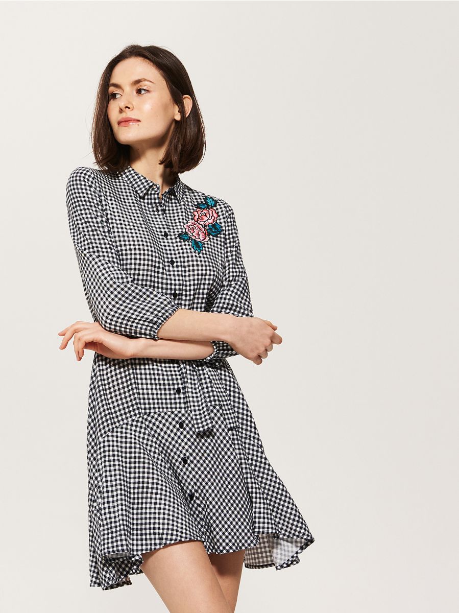 gingham shirt dress