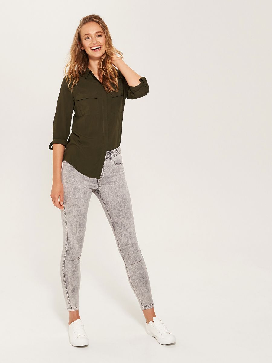 grey denim leggings