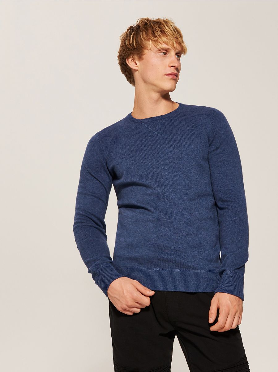 plain blue jumper