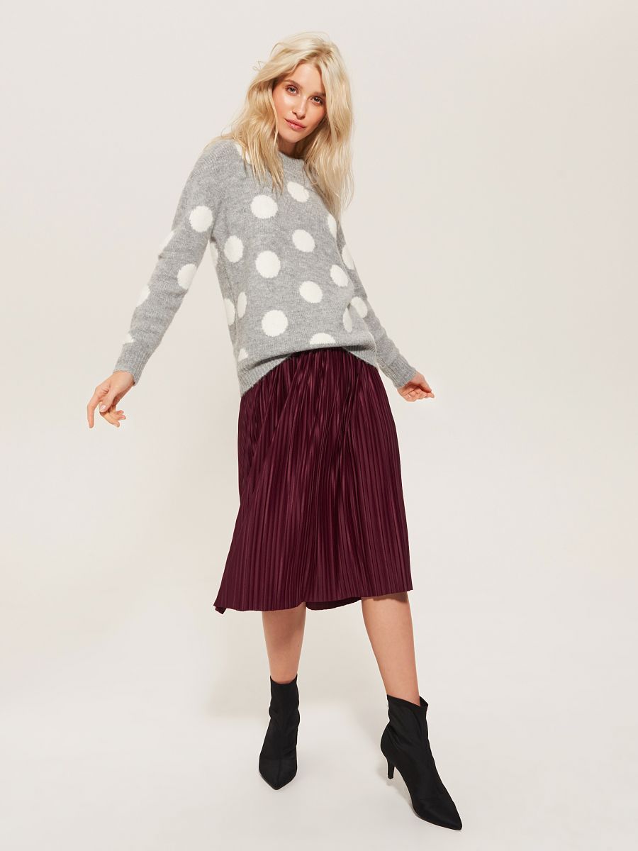 grey polka dot sweater