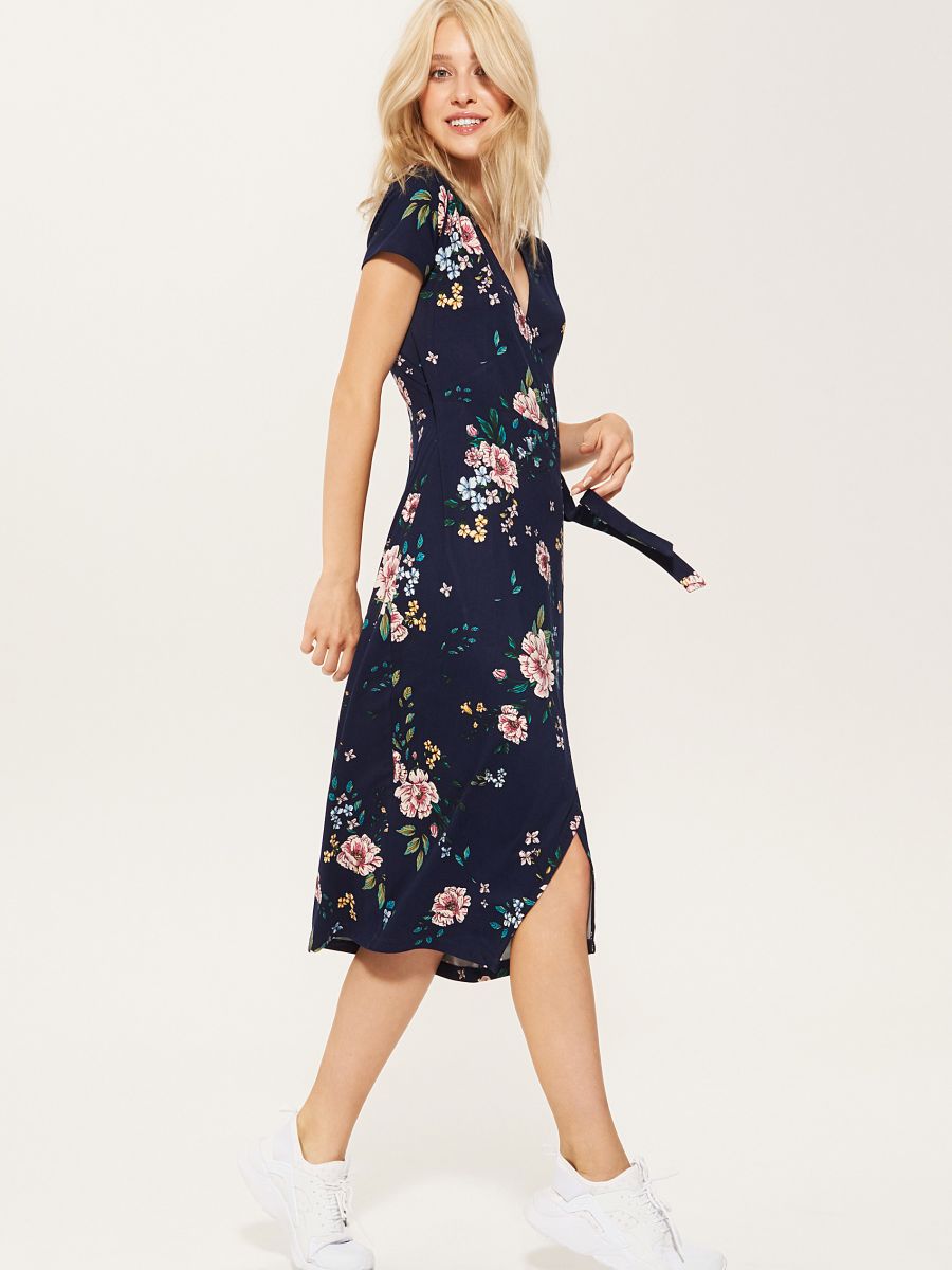 multicolor wrap dress