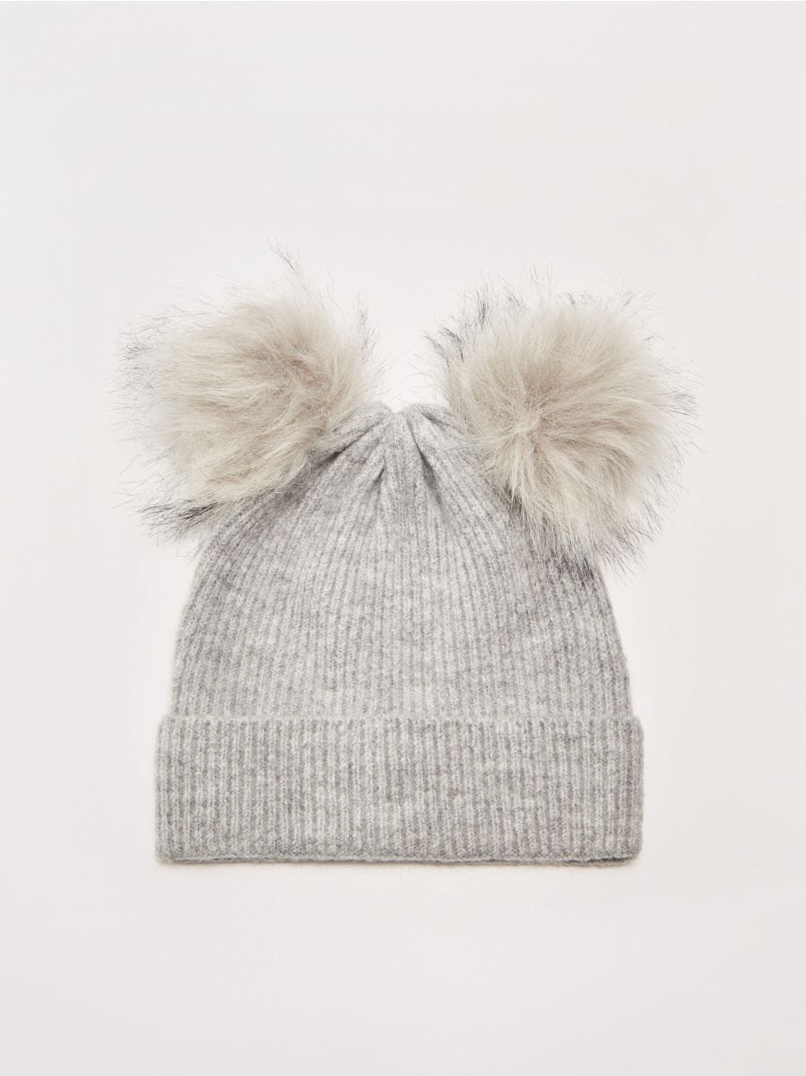 fluffy pom hat