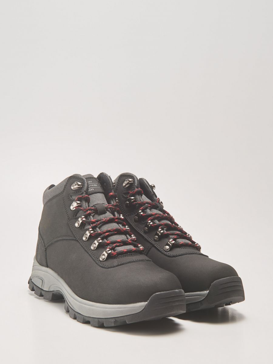 black leather hiking boots