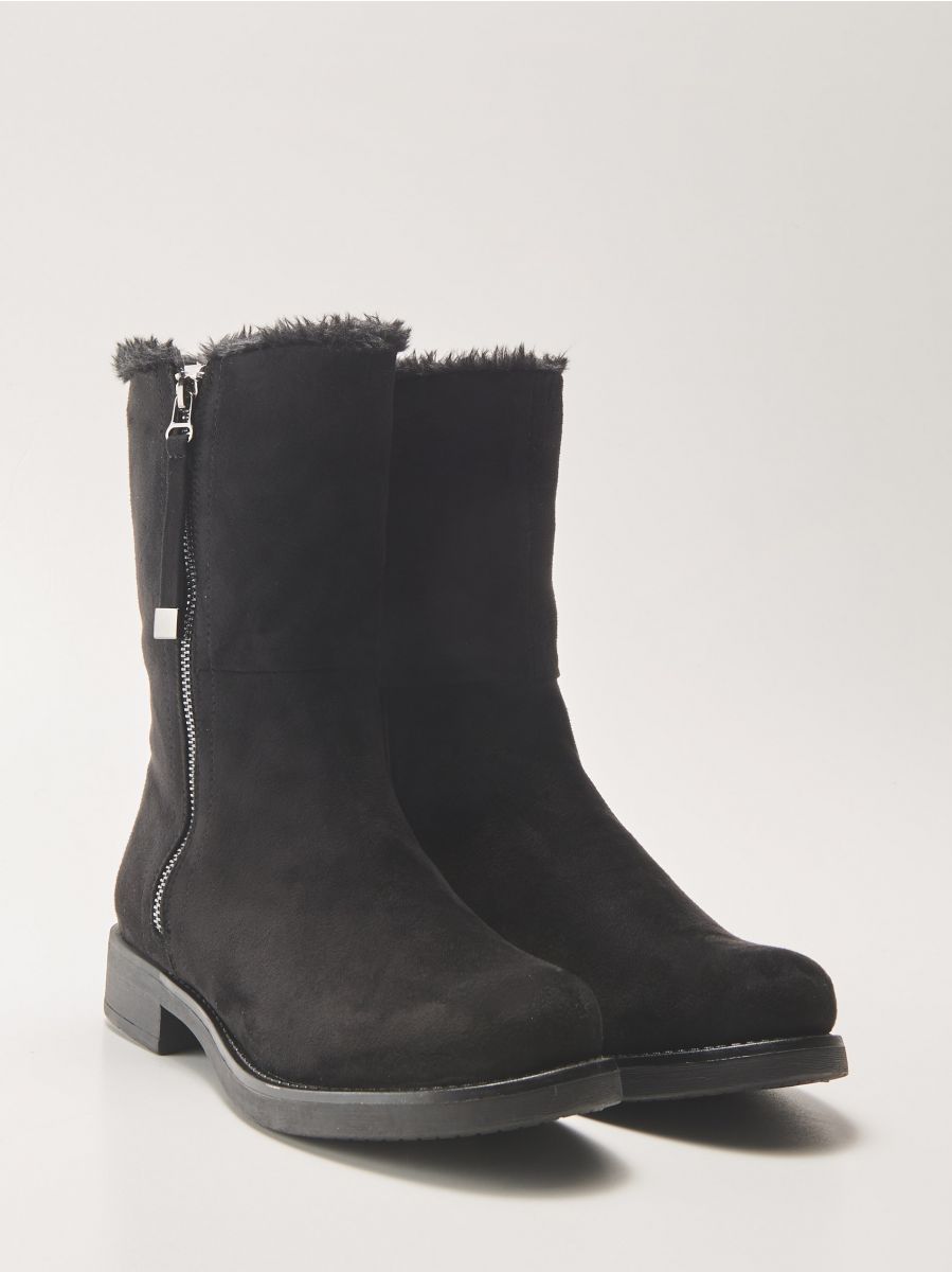 black suede ugg style boots