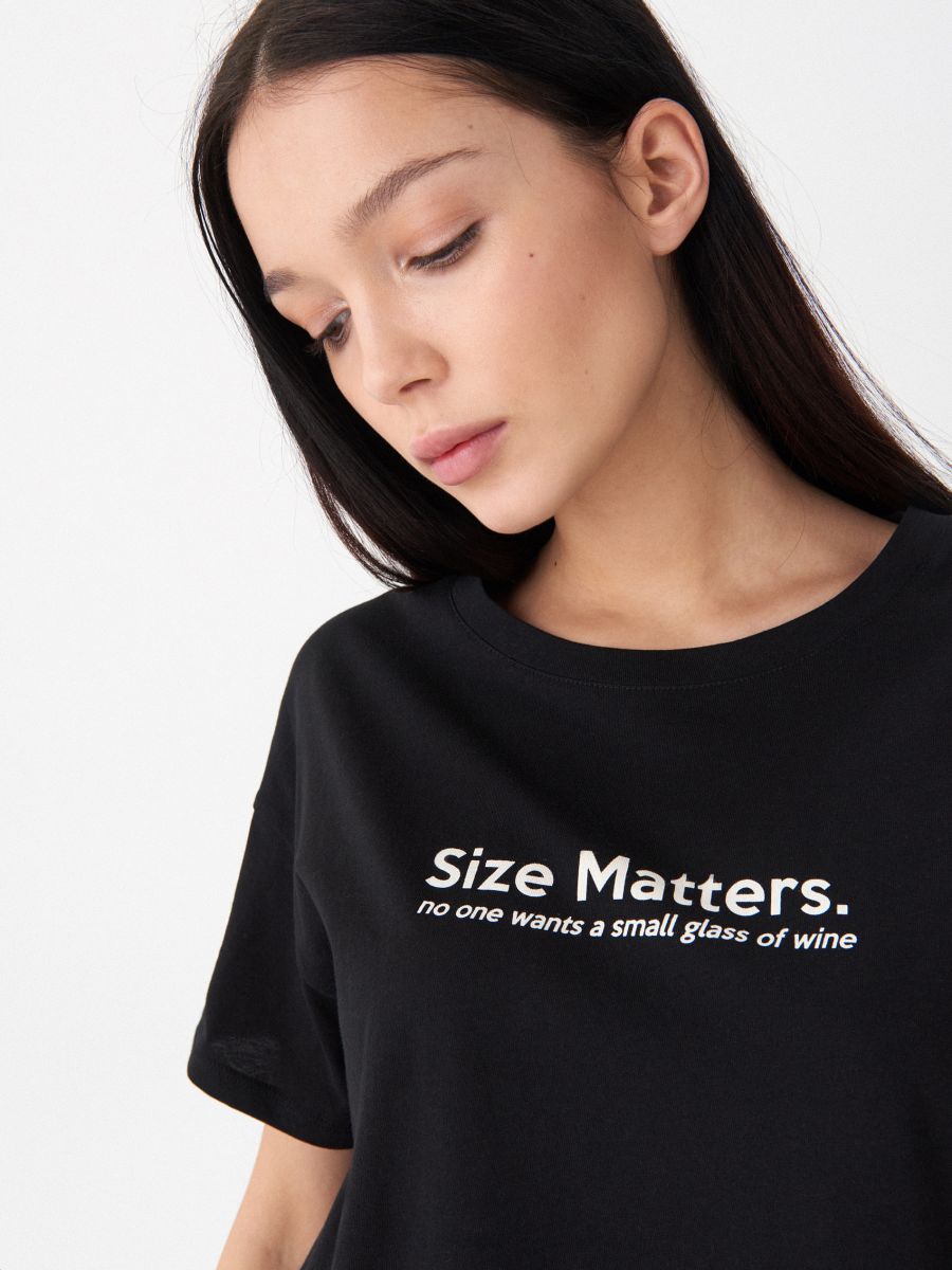 T-shirt with Size Matters slogan, HOUSE 