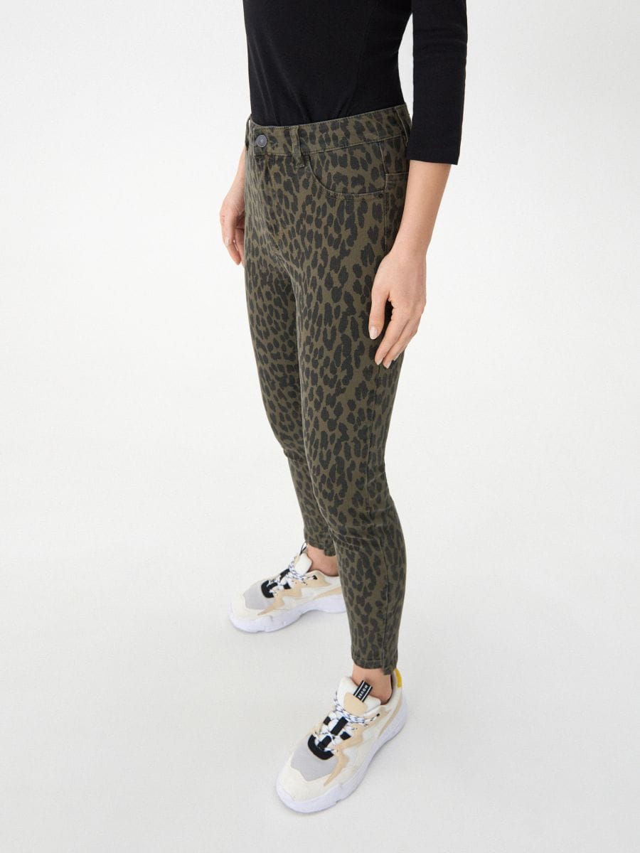 high waisted green skinny jeans