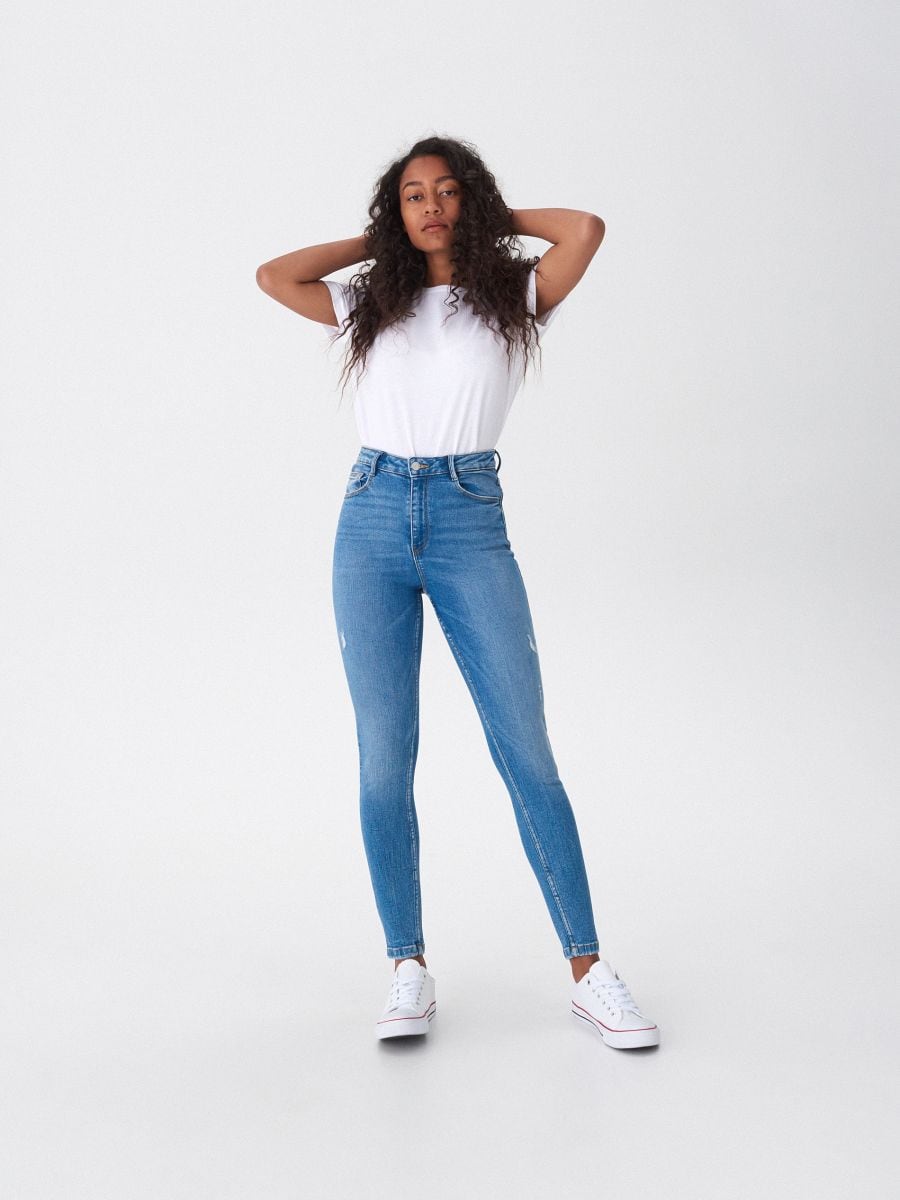 high waist slim jeans