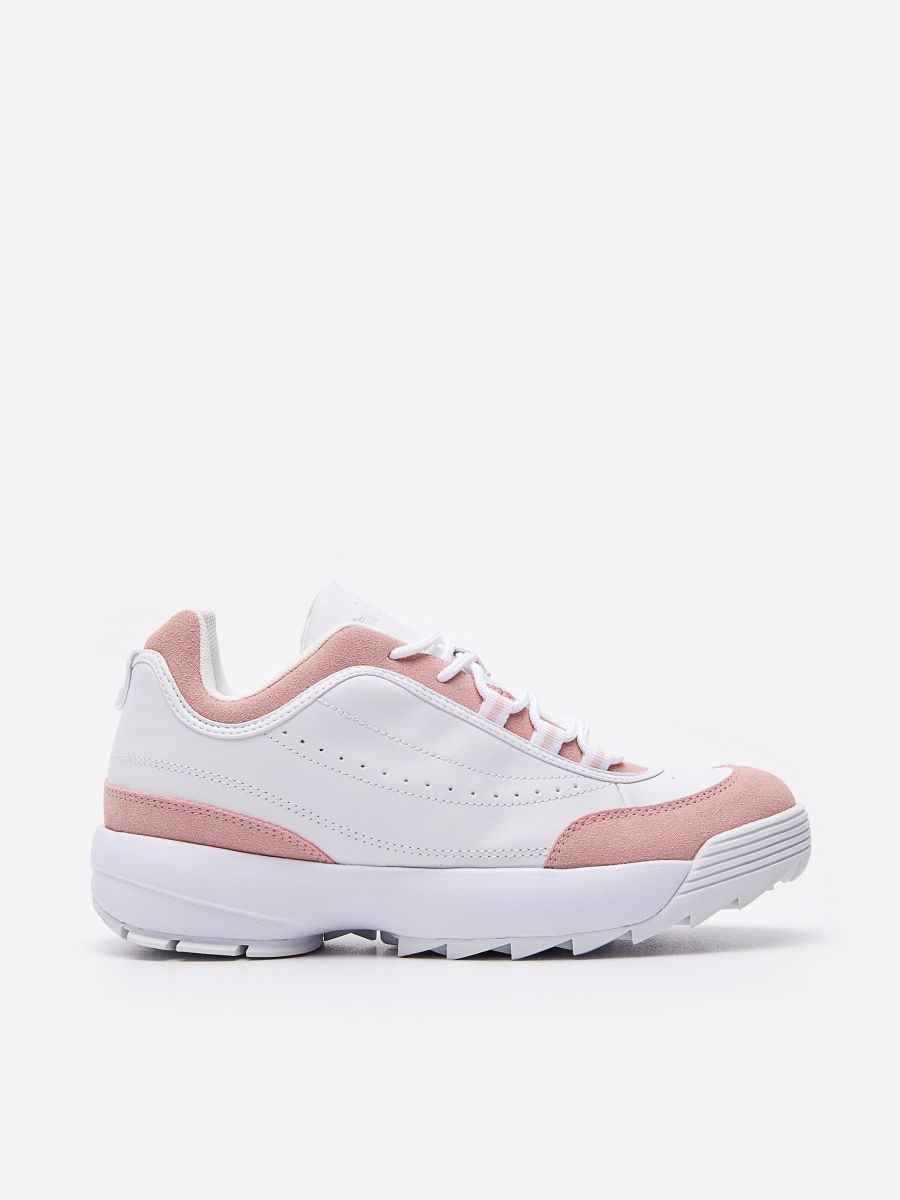 white thick sole trainers