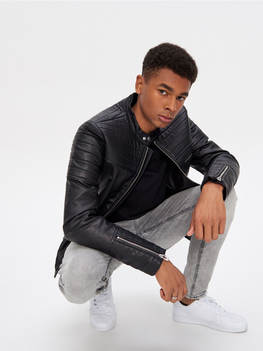 pleather biker jacket