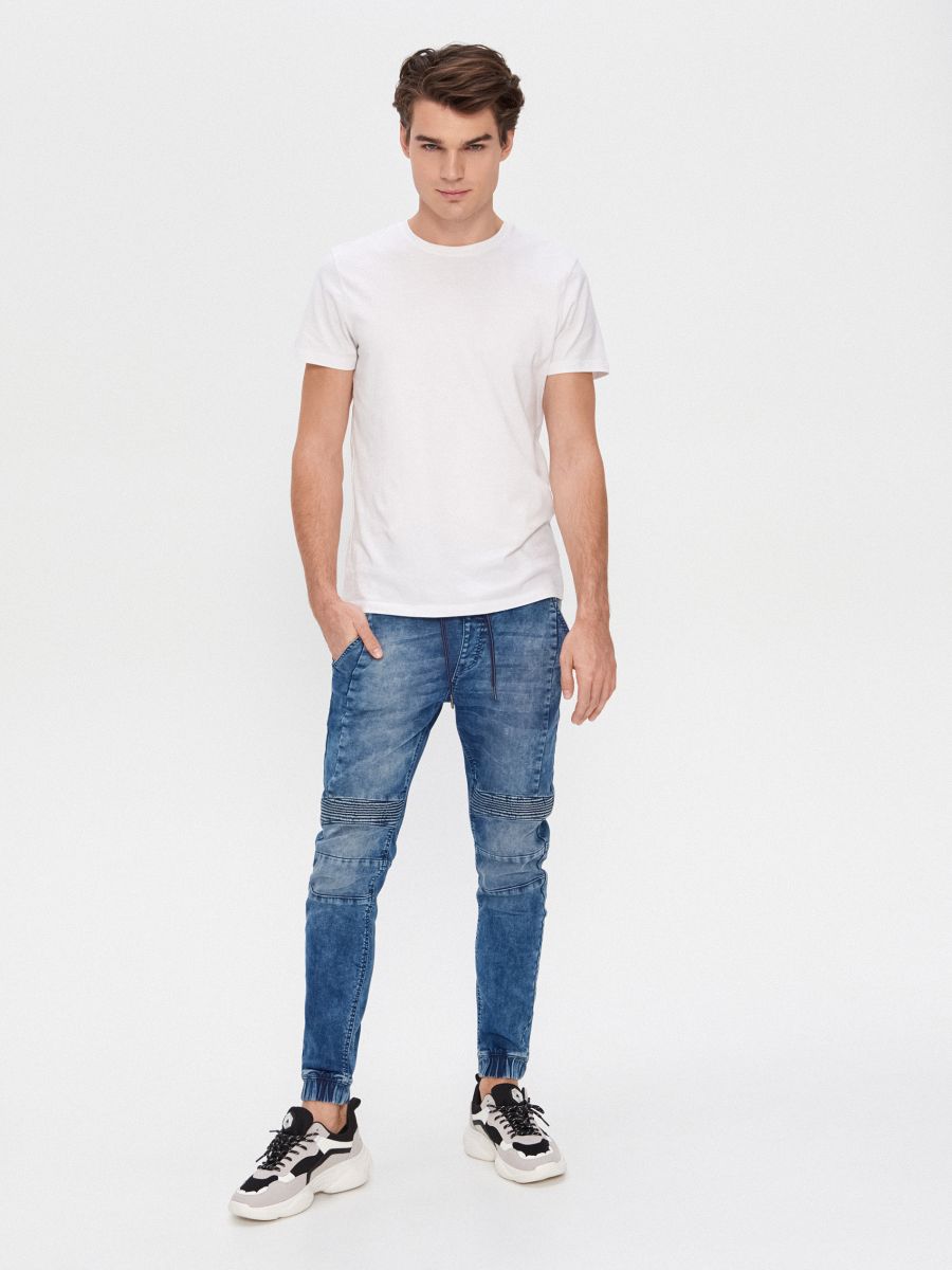 blue denim jogger jeans