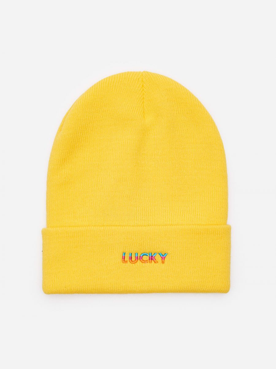 Beanie with slogan embroidery, HOUSE 