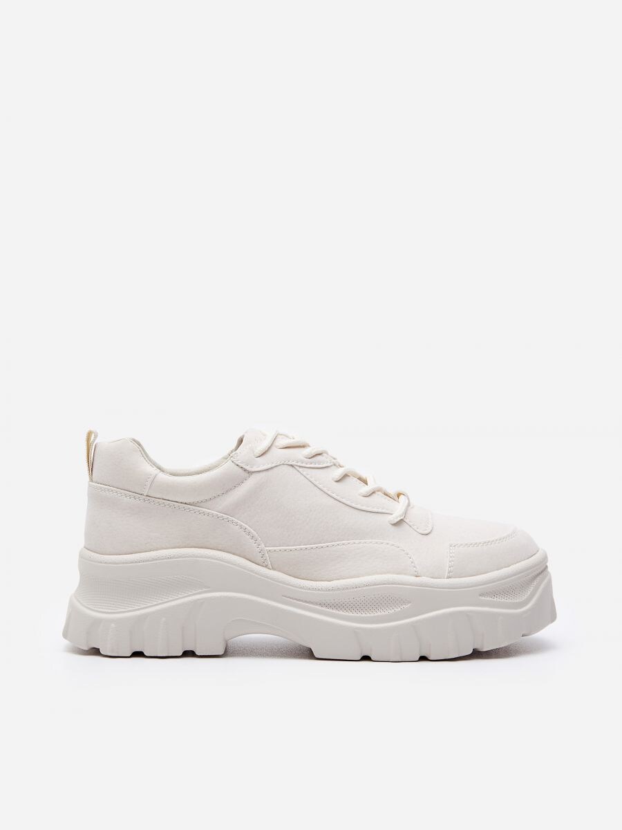 beige platform sneakers