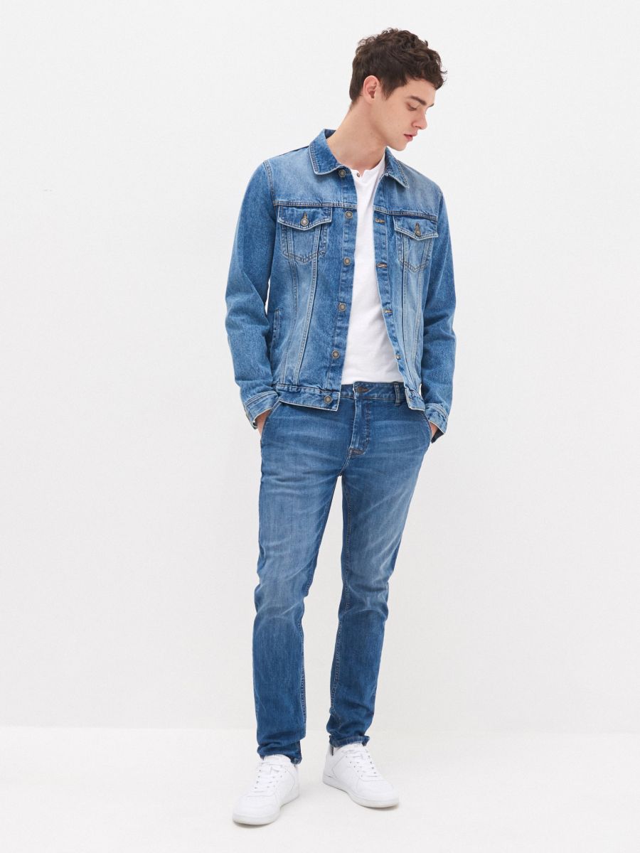 denim jacket with chinos