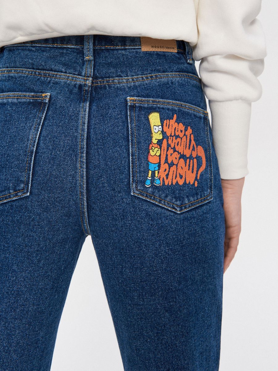 navy blue mom jeans