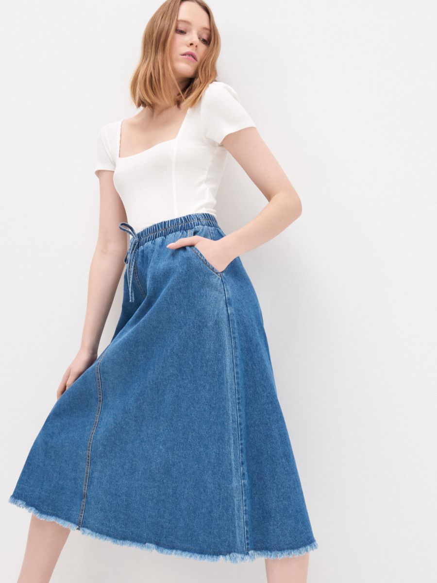 denim midi