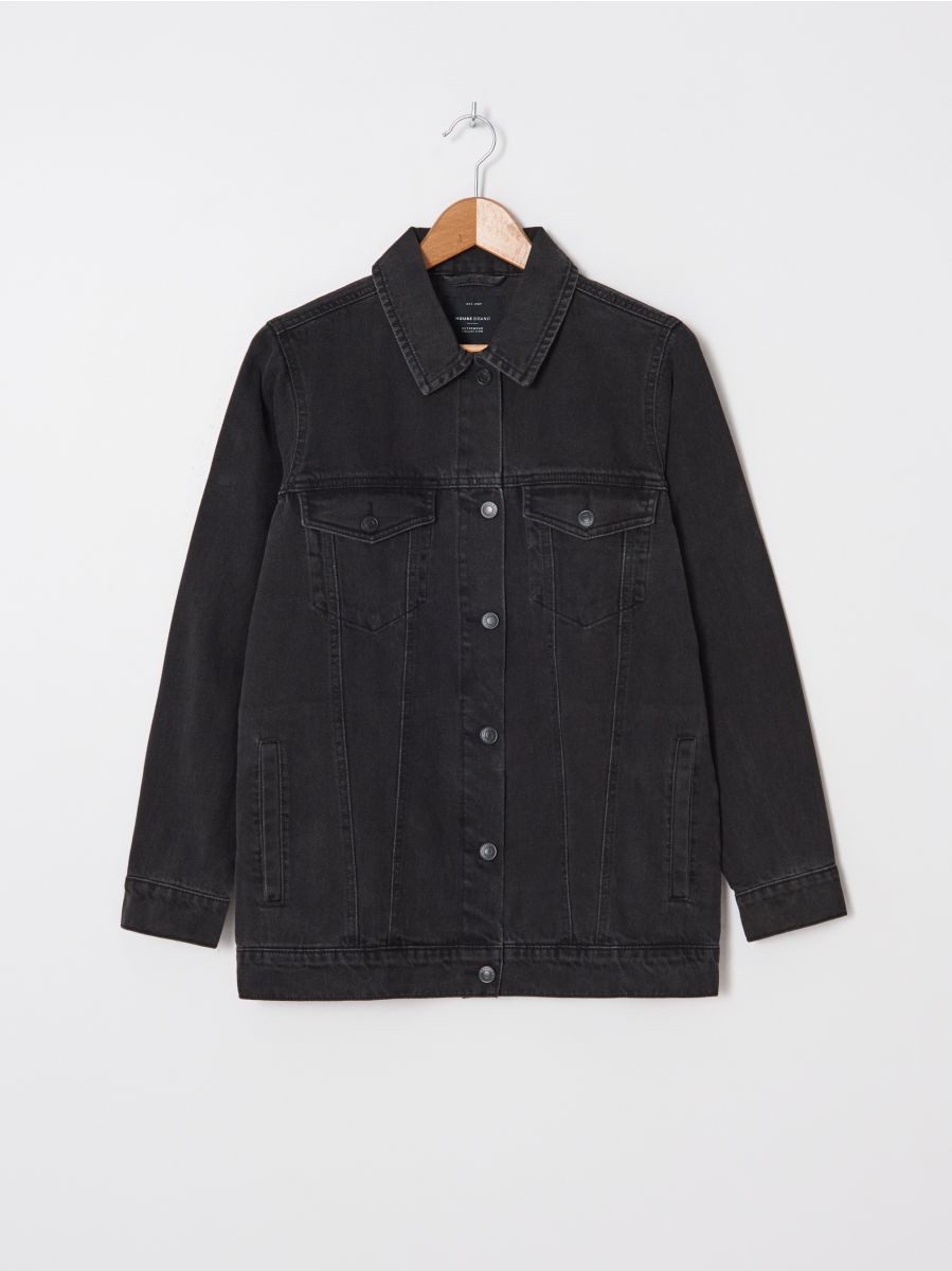 black denim jacket with back print