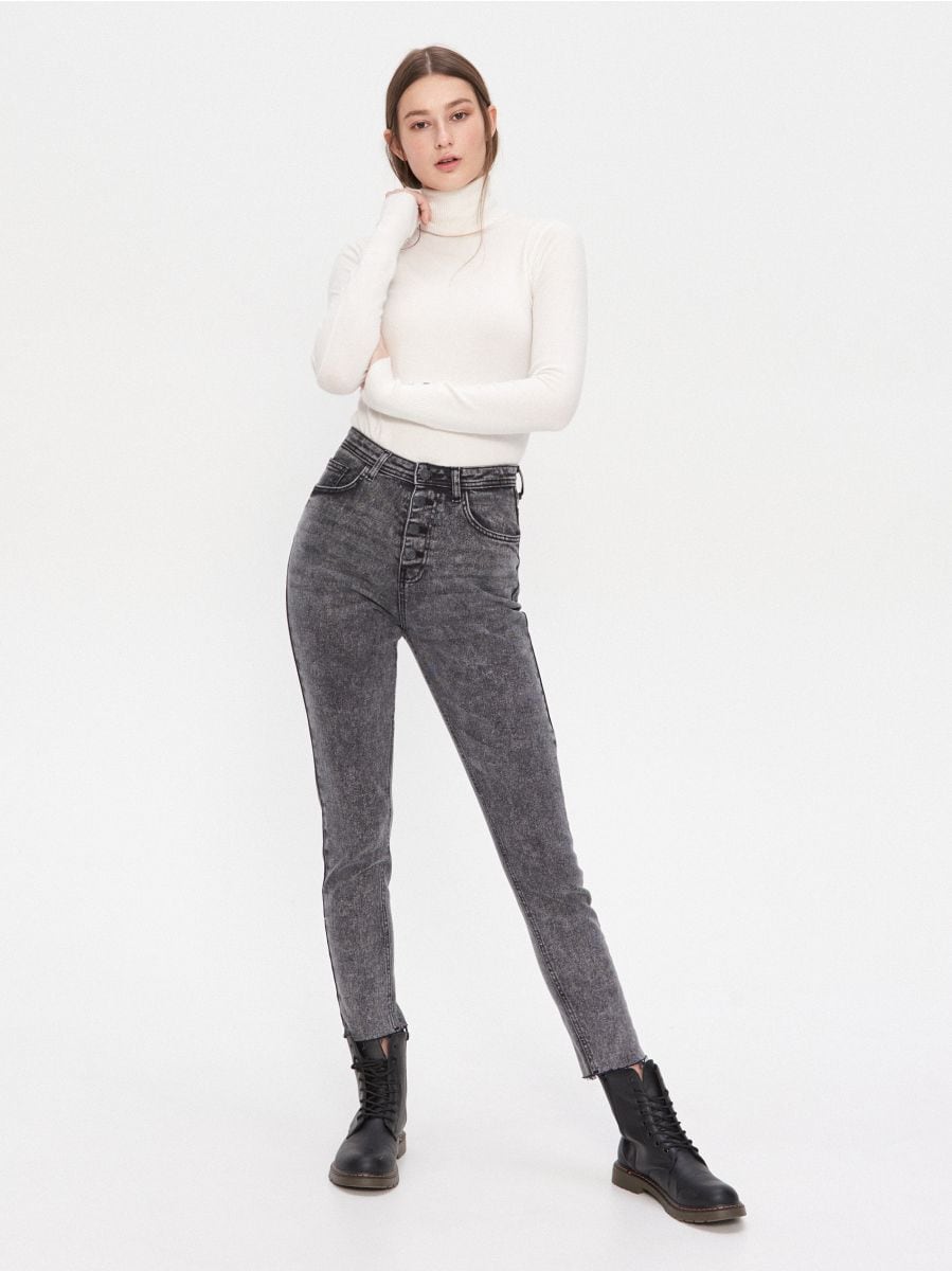 light grey high waisted jeans