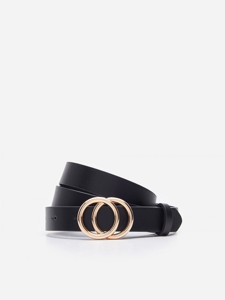 double buckle black belt