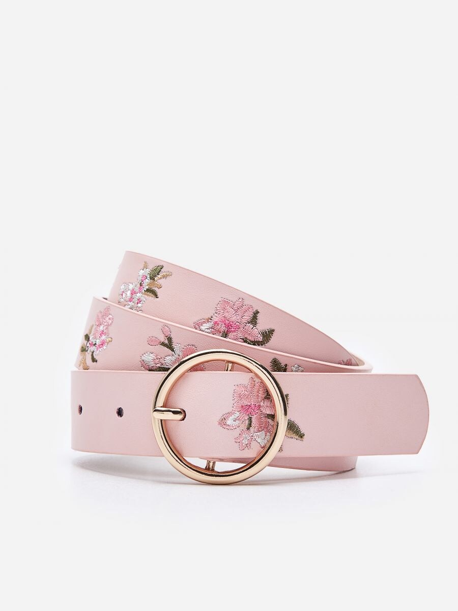 pink floral gucci belt