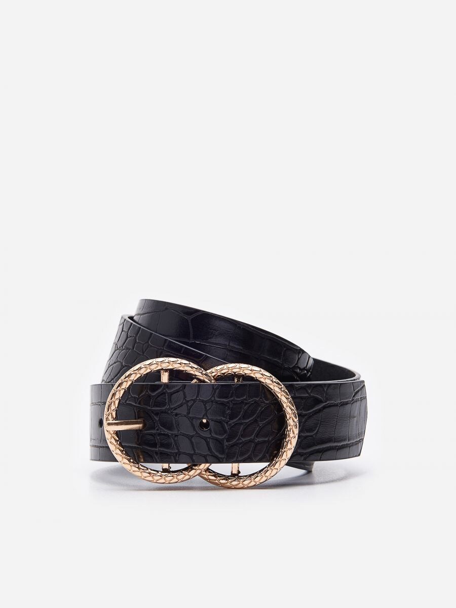 double buckle black belt