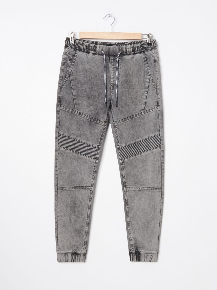 grey denim joggers