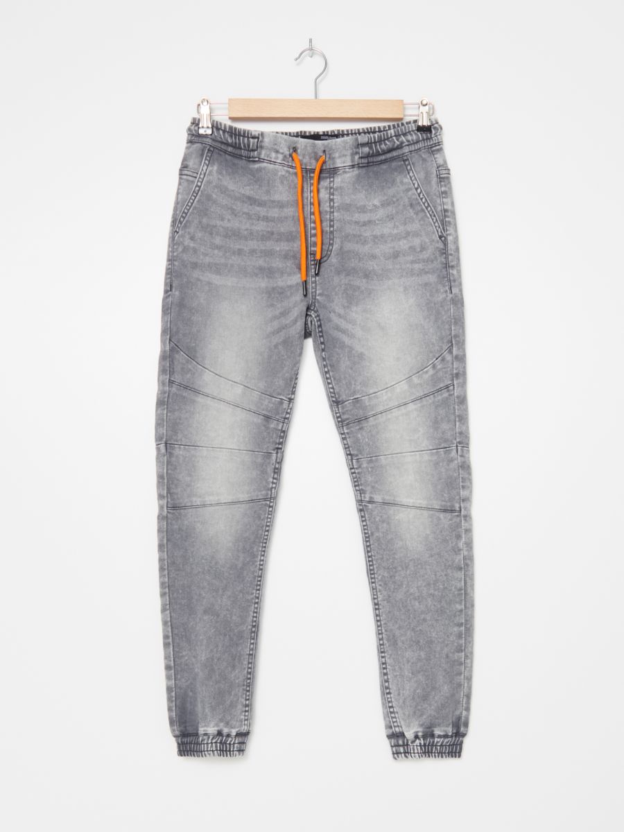 grey denim joggers