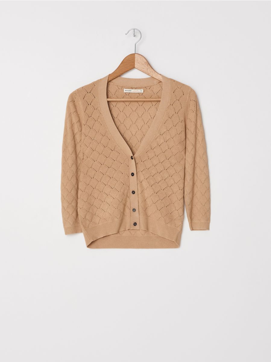 open knit cardigan