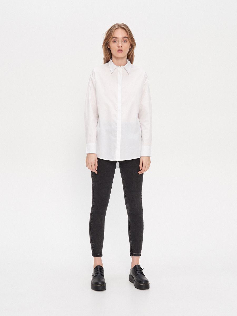 plain white oversized shirt