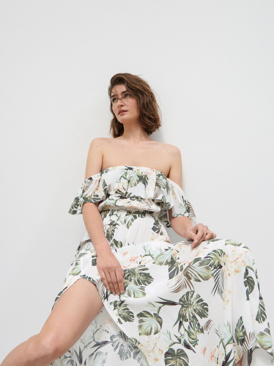off the shoulder maxi dress