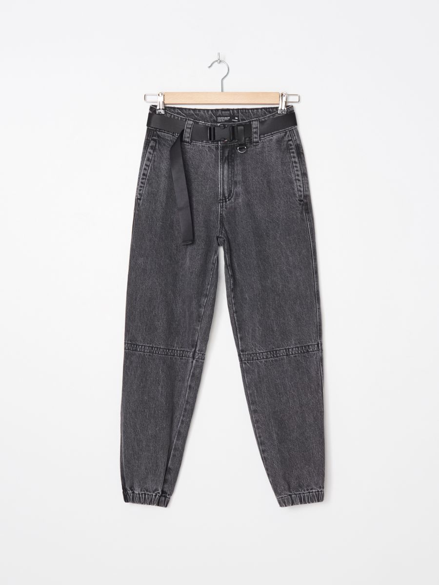 black denim joggers womens