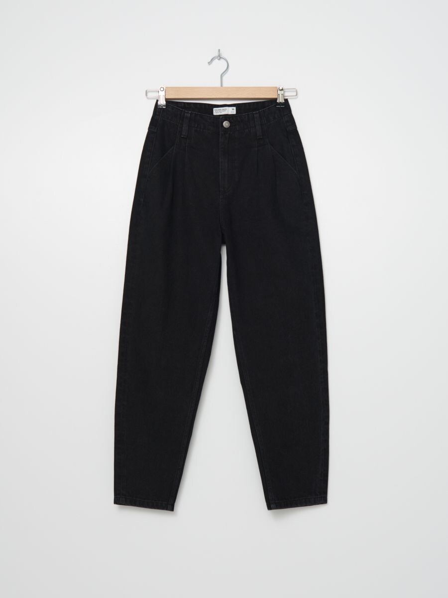 washed out black mom jeans