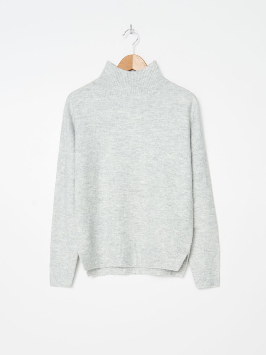 White mock neck sweater clearance