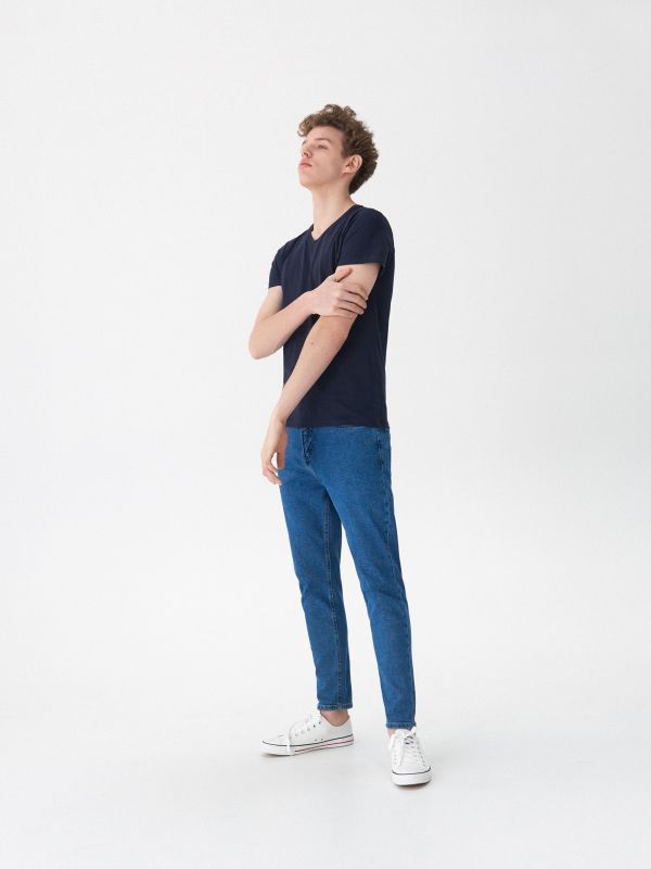Basic T-shirt - granatowy - UX991-59X - HOUSE
