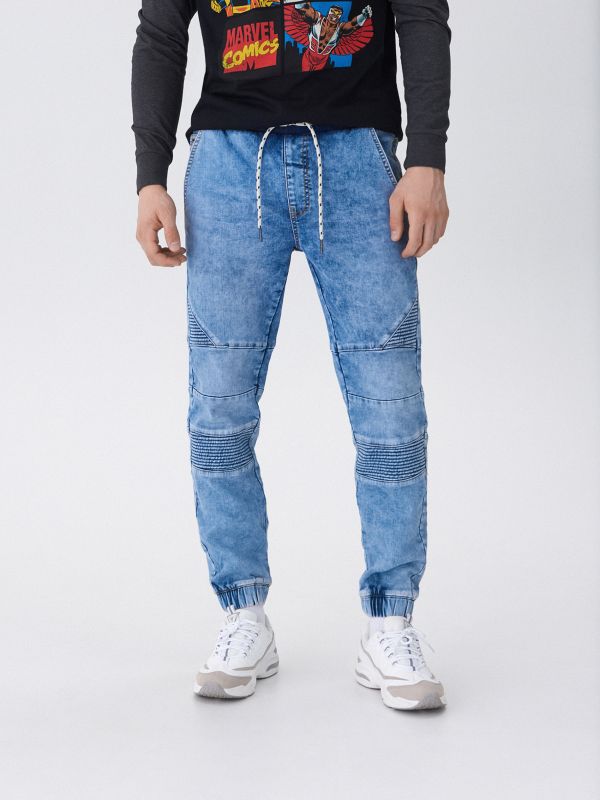Jogger slim nadrág - kék - VX695-50J - HOUSE
