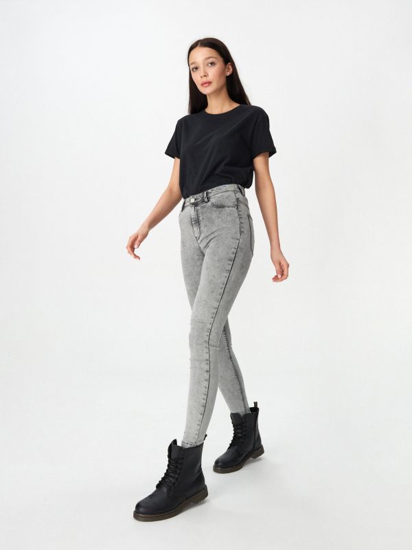 Blugi high waist skinny - gri - VY625-90J - HOUSE