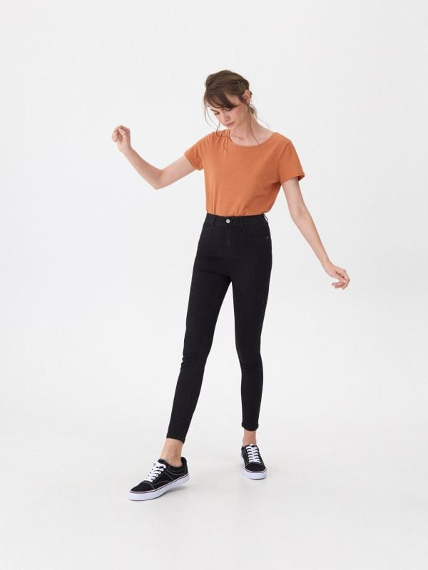 Džíny high waist skinny - černé - VY625-99J - HOUSE