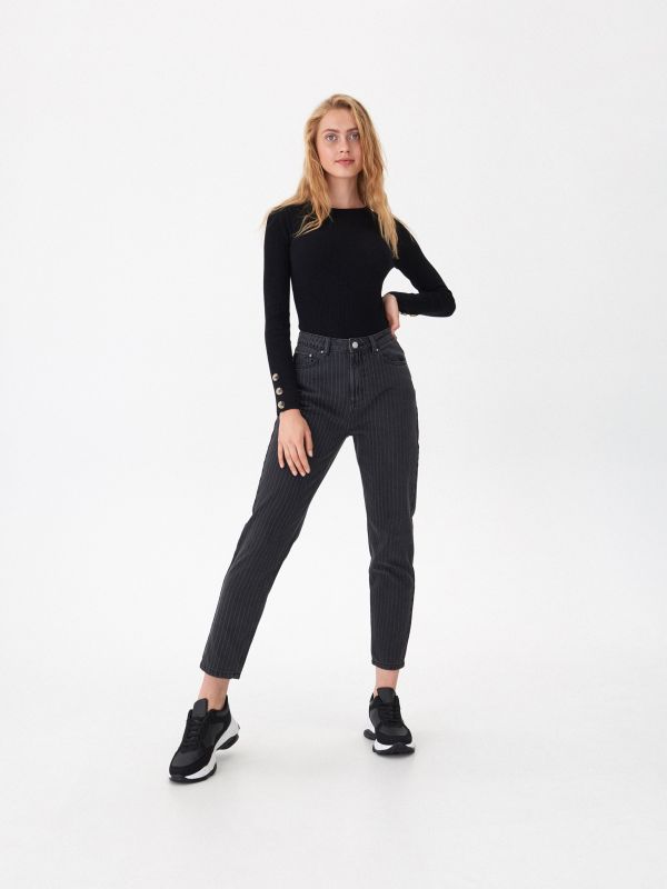 Mintás mom farmer - fekete - WF988-99J - HOUSE