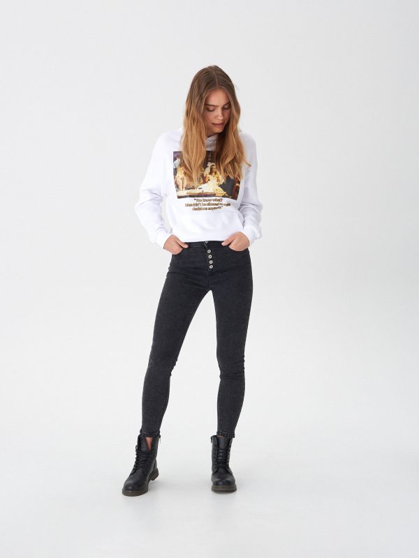 Jeansy high waist skinny - czarny - WF995-99J - HOUSE