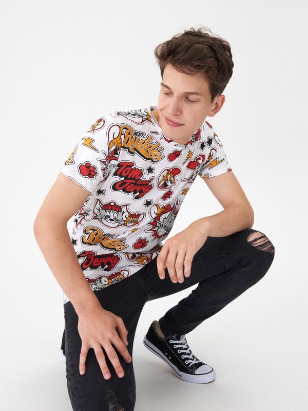 Tricou Tom and Jerry - alb - WI357-00X - HOUSE